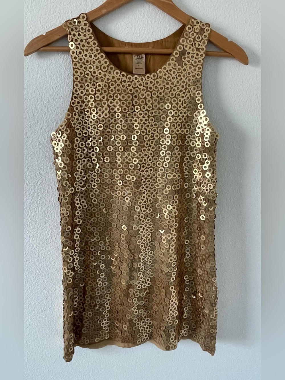 Alice + Olivia Gold Sequin Sleeveless Tunic Top
